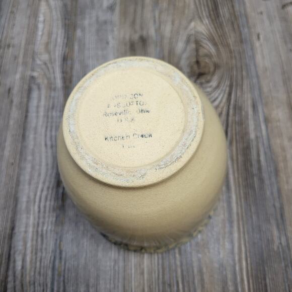 Vintage Wheat Crock, 1 Qt Kitchen, RRP Spongeware, Robinson Ransbottom, Hairline - Picture 6 of 9